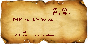 Pápa Mónika névjegykártya