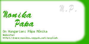 monika papa business card