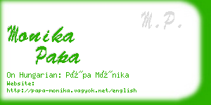 monika papa business card